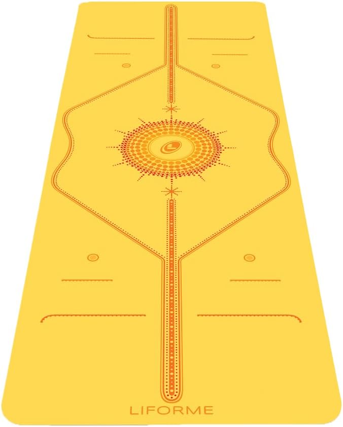 Liforme Printed Yoga Mat Collection - Free Yoga Bag Included - Patented Alignment System, Warrior-like Grip, Non-Slip, Ec...
