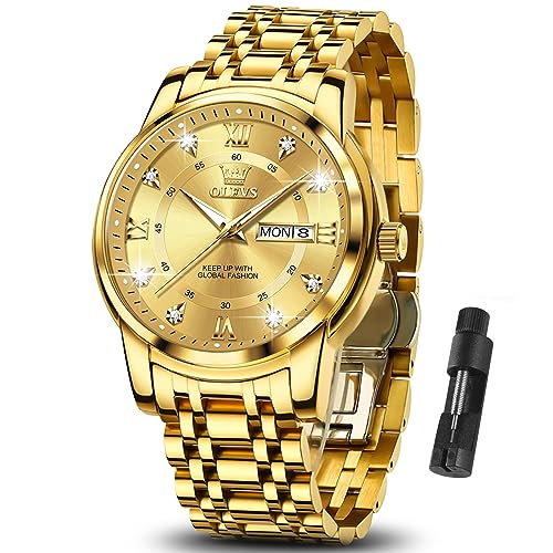 OLEVS Classic Men Watches with Date,Stainless Steel Man Watch with Date, Bussiness Watches for Men,Luminous Quartz Mens Wa...