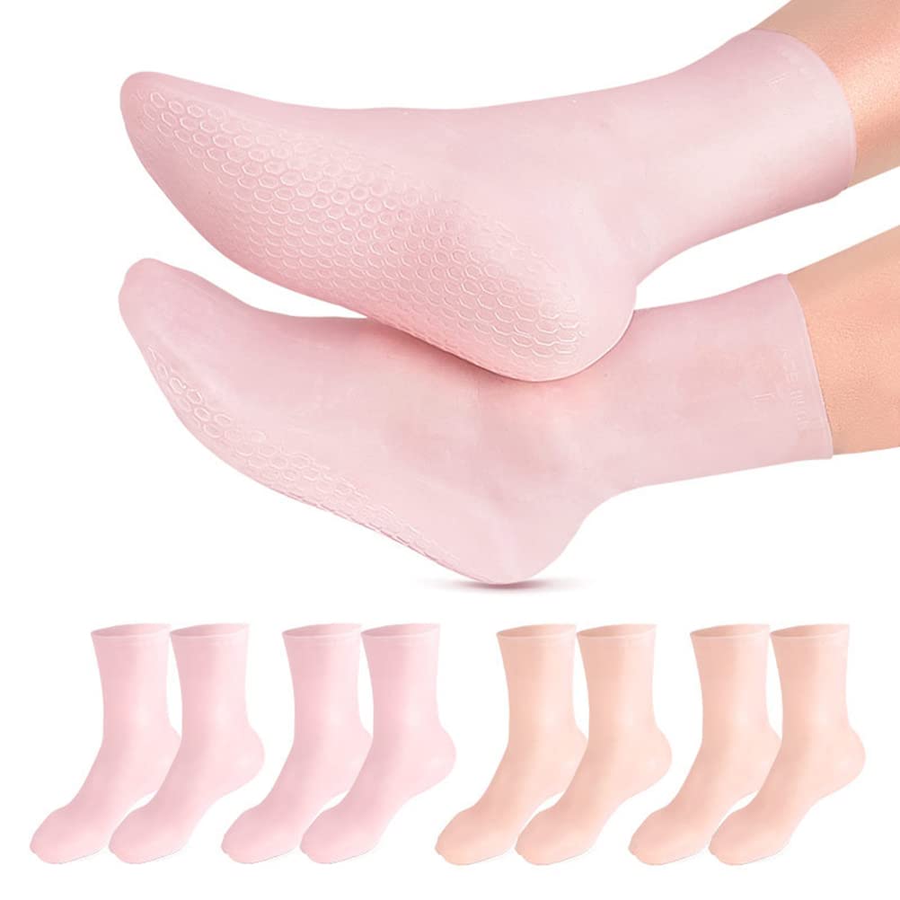 Moisturizing Socks, Aloe Socks, Silicone Socks, Foot Spa Gel Silicone Socks for Women, Pedicure Socks for Repairing Dry Feet, Cr