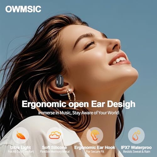 OWMSIC Wireless Earbuds, Sports Bluetooth 5.4 Headphones with ENC Noise Cancelling Mic, 67 Hrs Playtime Ear Buds with LED ...