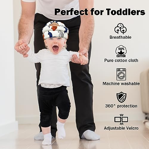 Baby Head Protector for Crawling Walking, Baby Helmet Adjustable No Bumps and Soft Cushion, Infant Safety Cap for Kid Lear...