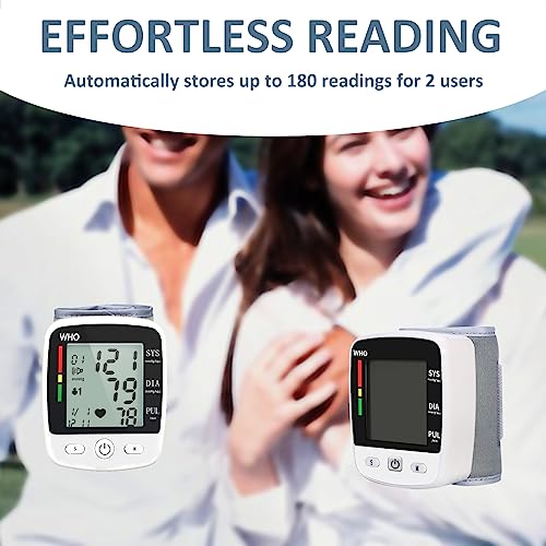 Blood Pressure Monitor, Irregular Heartbeat Detector, Automatic BP Monitor 90x2 Reading Memory and Large LCD Display, USB ...