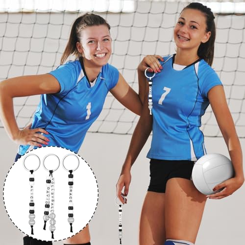 Landical 564 Pcs Volleyball Keychain Making Kit DIY Volleyball Bead Key Chain Craft Adjustable Sport Letter Bead Charm Spo...