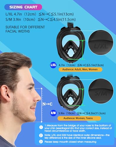 Greatever G2 Full Face Snorkel Mask with Latest Dry Top System,Foldable 180 Degree Panoramic View Snorkeling Mask with Cam...