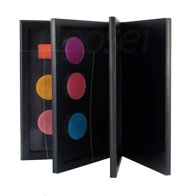 Coosei 3 Layers Book Shape Empty Magnetic Eyeshadow Palette Magnetic makeup palette Large Makeup Storage Box high-capacity for makeup depotting