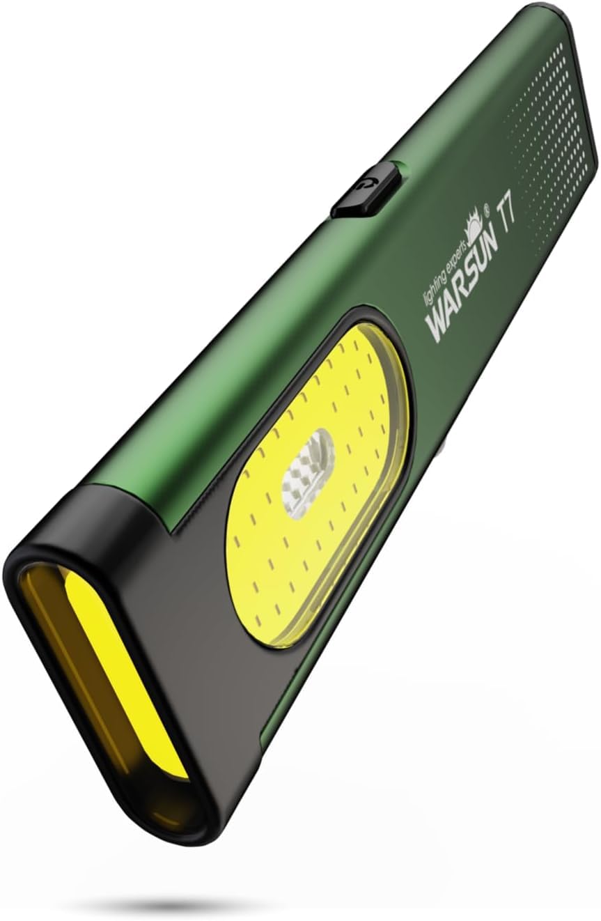 WARSUN Compact Pocket LED Flashlight - 675LM, USB-C Rechargeable, IPX4, Model T7, Green-1Pcs