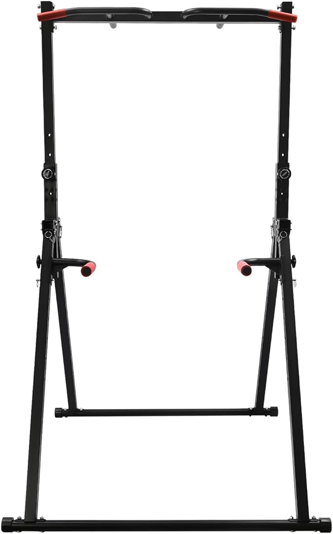Foldable Power Tower Pull Up Bar and Dip Station Height Adjustable Pull Up Bar Strength Training Fitness Workout Equipment...