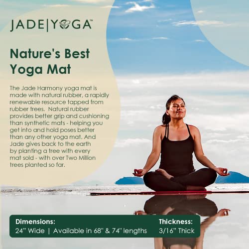JadeYoga Harmony Yoga Mat - Durable & Thick Gym Fitness Mat, Non-Slip Natural Rubber Yoga Mat - Home Exercise & Stretching...