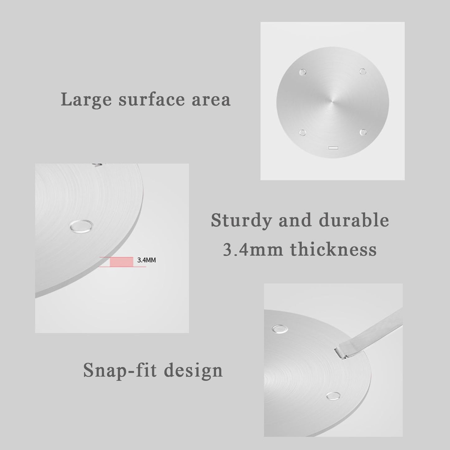 9.45Inch Heat Diffuser Plates for Gas Electric Stoves, Flygragon Stainless Steel Cooking Induction Adapter Plate for Glass Cooktop, Detachable Handle Induction Cooktop Converter Plate