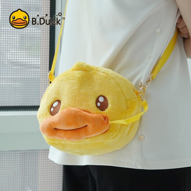 B.DUCK Plush Crossbody Bags Kawaii Handbag Cute Duck Shoulder Bag Toy Purse for Gifts (2-in-1 Duck)