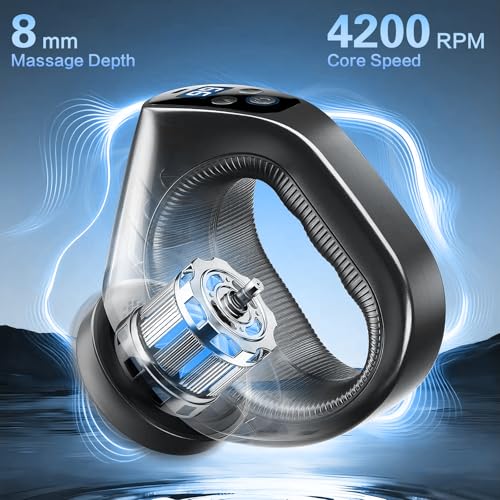 XYVIA 3D Rotating Massage Gun, Cordless Deep Tissue Body Massager with 30 Speeds & 6 Modes for Muscle Recovery & Body Scul...