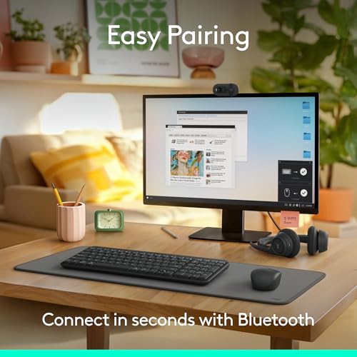 Logitech K250 Bluetooth Keyboard with Numpad, Easy Connectivity, Compact Wireless Keyboard Made with Recycled Plastic, Spi...