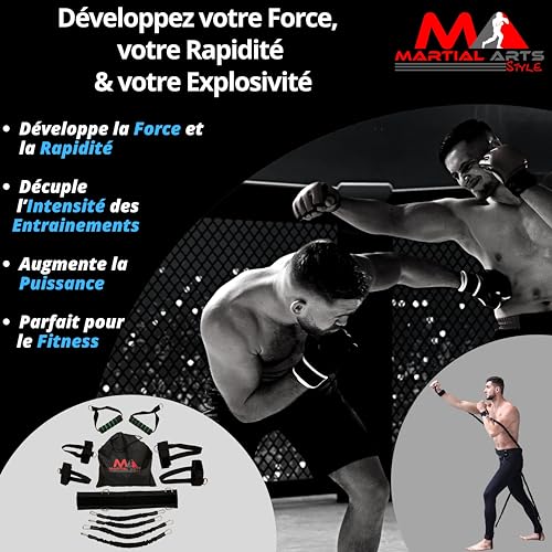 Boxing Resistance Bands for MMA Martial Arts Resistance Training at Home for Punches/Kicks, 150lbs Exercise Bands Full Bod...