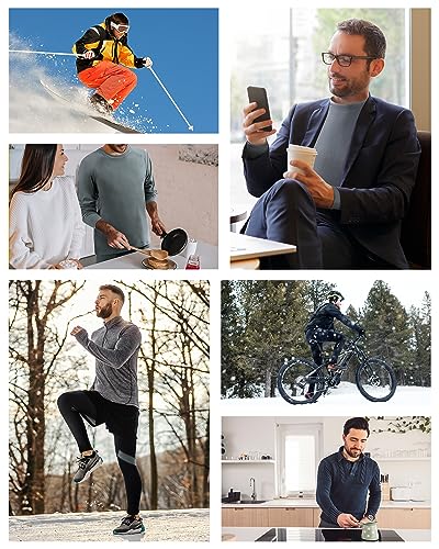 Runhit Mens Thermal Underwear Set：Fleece Lined Long Johns for Men Thermal Shirts and Pants Base Layer Cold Weather Thermals