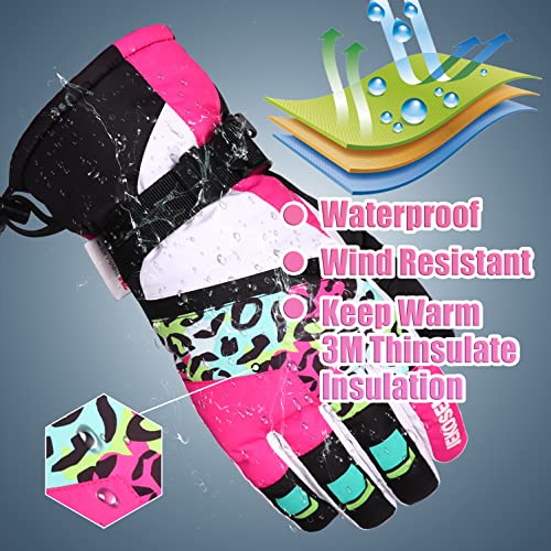 JEKOSEN Ski Gloves Mens Womens Waterproof Touchscreen Snowboard Gloves Snow Winter