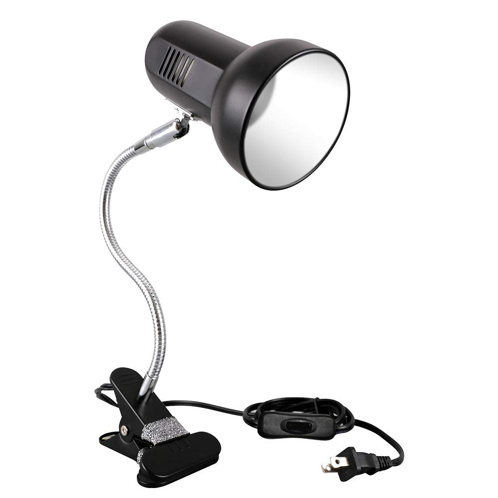 Szmanweisi Clamp Desk Lamp - 360° Flexible Black Metal Clip-On Light For Reading, Home, Bedroom, Piano, And Headboard Use
