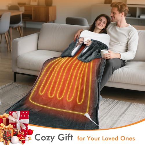 Tirrinia Heated Blanket, Wearable Electric Blanket, Sherpa Heating Blanket, Electric Throw Blanket for 5 Heating Levels, G...