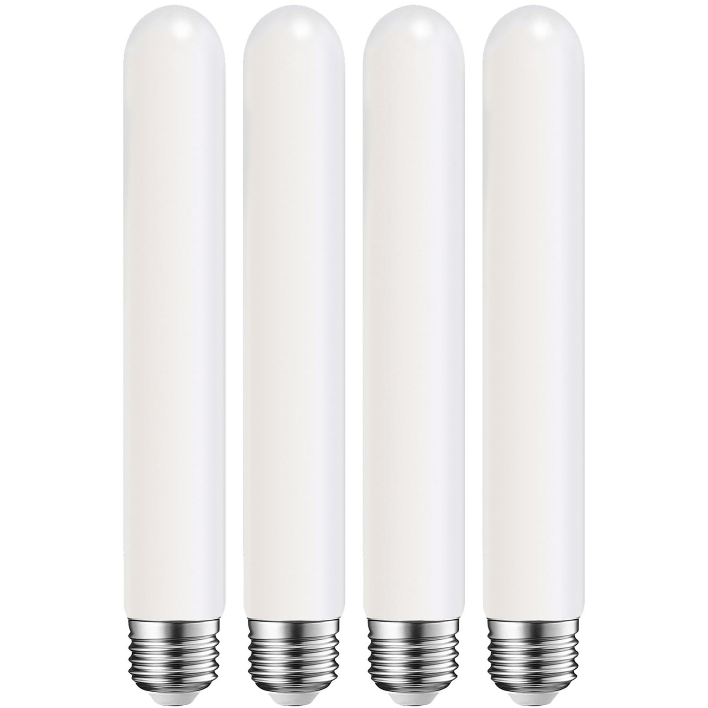 Leools LED Light Bulb 8W Dimmable E26 Base 2700K Warm White 8.9in Matt Opal Glass 600LM T10, 4-Pack
