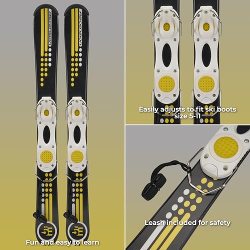 5th Element 99cm Ski Blades, Ski Boards, Snowblades | Adjustable Non-Release Bindings -Twin Tip Freestyle Mini Skis Short ...