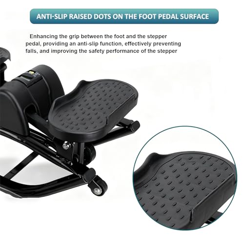 WIKONALK Low-Impact Lateral Rocking Fitness Stepper for Knees and Joints,Home Workout Machine,Rock Stepper Machine with Di...