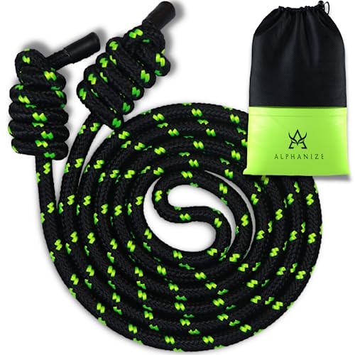 ALPHANIZE Flow Rope Exercise Jump Ropes for Home Gym Cardio - Jump Rope for Fitness for Men & Women - Boxing & MMA Full Bo...