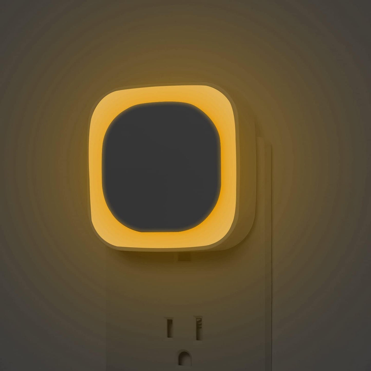 YUNLEX Dimmable Night Light 2 Pack, Auto Dusk to Dawn Sensor, Soft Glow, Golden Yellow, Model NLS21