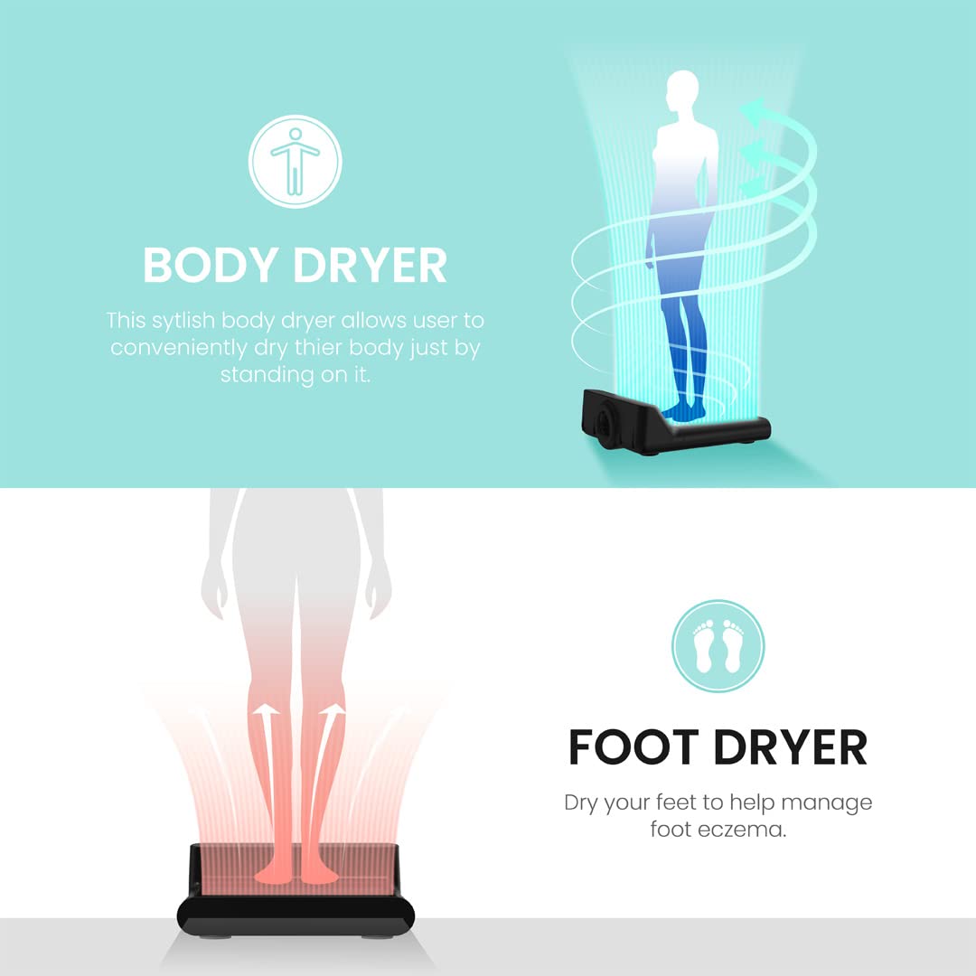 VOVO STYLEMENT BD-7700B Body & Foot Dryer for Bathroom, Temperature & Wind Volume Controlled Dryer with Intuitive Display, Water