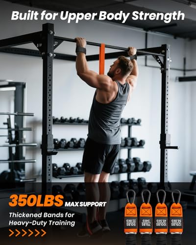 Pull Up Assistance Bands, Adjustable Heavy Duty Resistance Band for Pull Up Bar, Pull Up Assist Bands with Feet Rest for S...