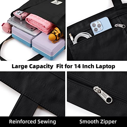 WLLWOO WLLWOO Yoga Bags for Women with Yoga Mats Bags Carrier Carryall Canvas Tote for Pilates Shoulder for Travel Office ...