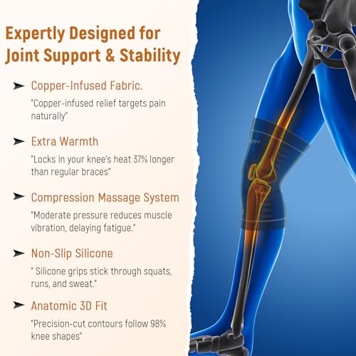 JIUFENTIAN Copper Knee Brace for Women and Men(2 Pack) -knee compression sleeves for Arthritis, Running & Daily Use-Target...