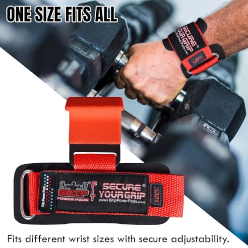 Weight Lifting Rod Hooks Heavy Duty Wrist Wraps Power Weight Lifting Training Gym Grips Straps Set of 2