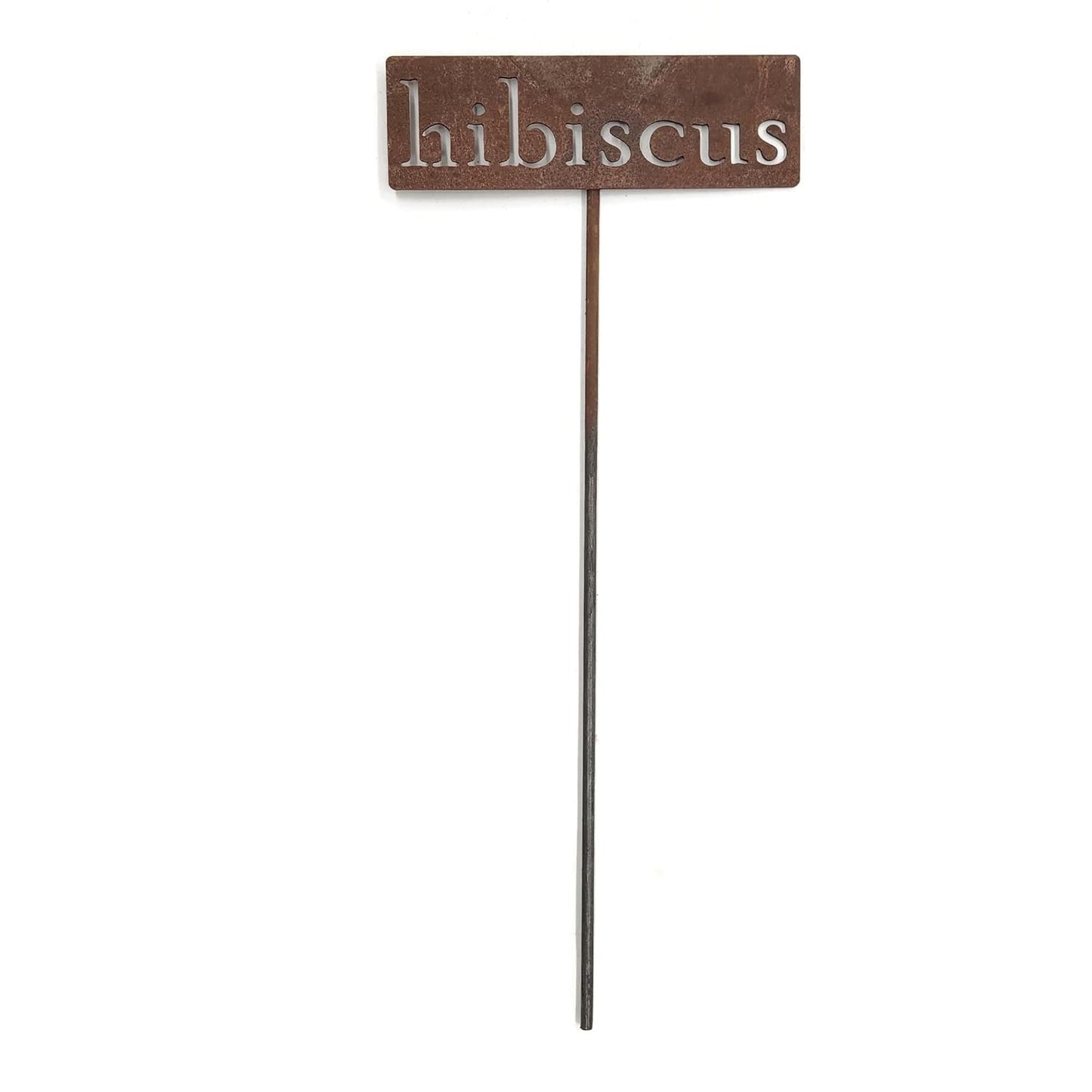 Classic Metal Garden Markers 19 Inches Tall (hibiscus, Naturally Rusted)