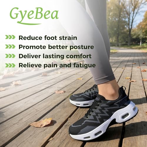GyeBea Wide Toe Box Shoes Women Arch Support Walking Shoes Plantar Fasciitis Orthotic Tennis Sneakers