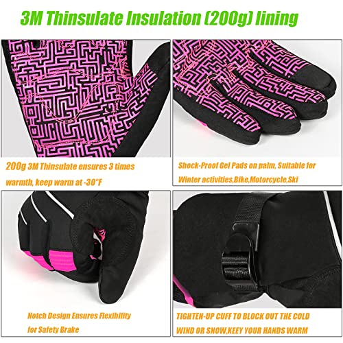MOREOK Waterproof & Windproof -30°F Winter Gloves for Men/Women, 3M Thinsulate Thermal Gloves Touch Screen Warm Gloves for...