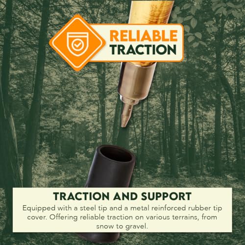 SE 55-Inch Bigfoot Stamped Hard Pine Hiking, Walking, Trekking Stick with Metal Reinforced Rubber Tip