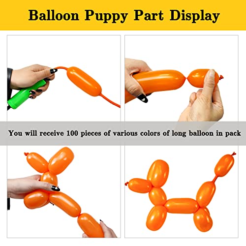 ASIYUHY 260 long balloons 100 Pack Twisting Animal Balloons Assorted Color Thickening Latex Modeling Long Magic Balloons f...