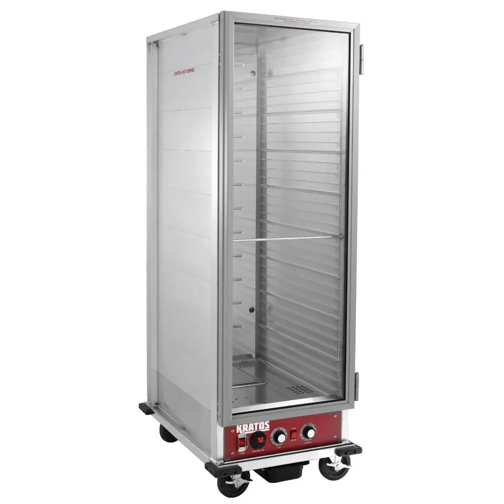 Kratos Full Size Commercial Non-Insulated Holding and Proofing Cabinet | Holds 36 Full Size Sheet Pans | Mobile | Clear Door | 120V, 1440W (28W-152)