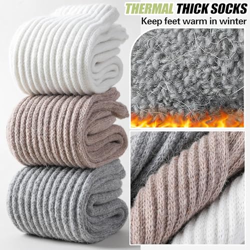 EBMORE Merino Wool Slouch Boot Socks Thermal Warm Winter Thick Scrunch Cozy Crew Socks for Women 4 Pairs