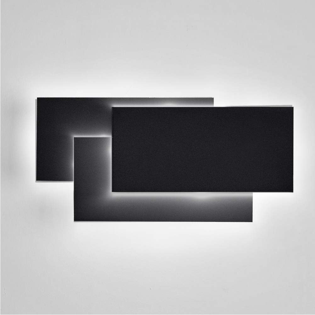 Ralbay 24W Black LED Wall Sconce, Up and Down Mount, Natural White 4000K, 10.3-IN