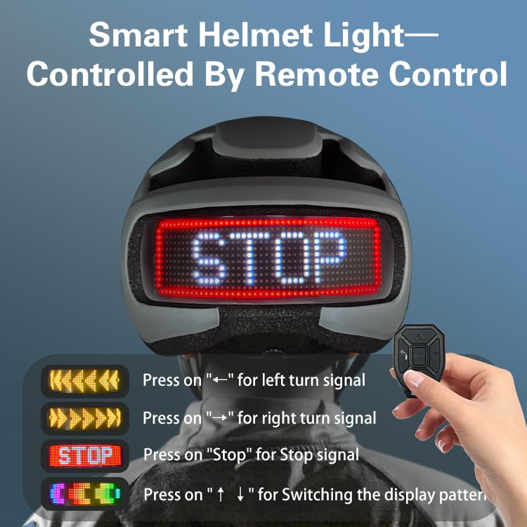 Bike Helmet, Smart App Program Bike Helmet with USB Rechargeable Light, Back Light Mountain for Adult&Men Women, with Turn...