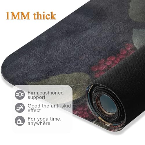 VEKELEE Large Red Mushroom Yoga Mat, 71” x 26” Non-Slip Sports Yoga Mat with Storage Bag, for Indoor and Outdoor Fitness E...