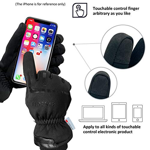 FIDESTE -40℉ Waterproof Winter Thermal Gloves-3M Thinsulate Windproof Touch Screen Warm Gloves-for Driving Cycling-for Wom...