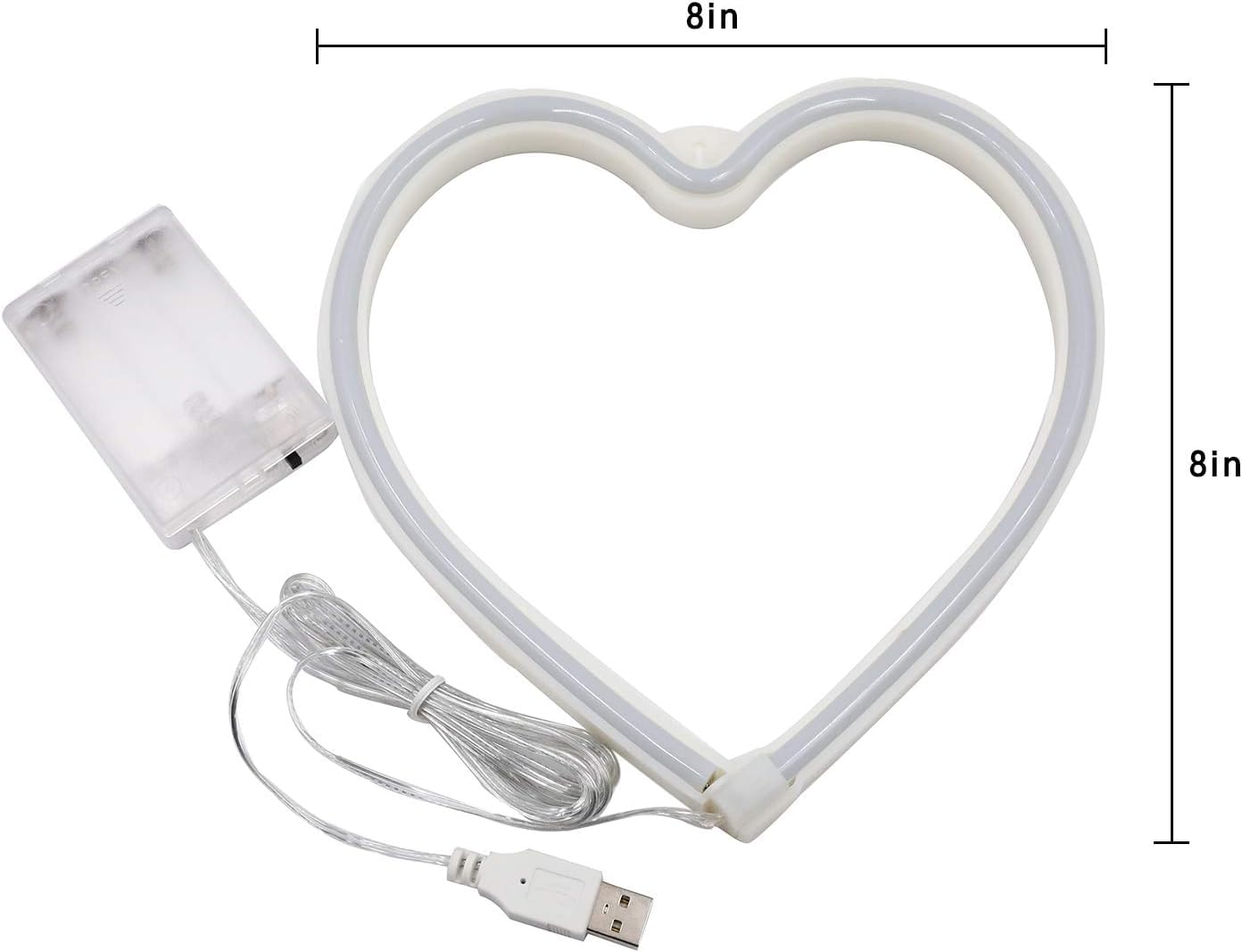 2-Pack Heart Neon Sign, Neon Heart Lights Battery Operated or USB Powered for Valentines Day Decorations, Valentines Lights for Wedding Proposal Anniversary Mothers Day Girls’ Room Decor (Pink & Red)