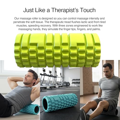 321 STRONG 5 in 1 Foam Roller Set with Hollow Core Deep Tissue Massager, Muscle Roller Stick, Stretching Strap, Spikey Pla...
