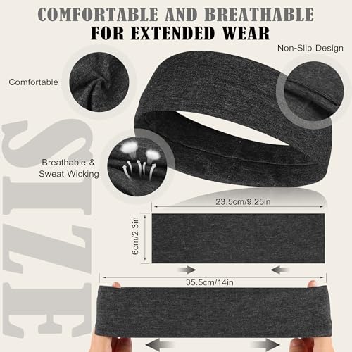 Ztomine Headbands for Women, Non Slip Soft Cotton Hair Bands with Stretchy Cloth, Ideal for Yoga, Running, Outdoor Exercis...
