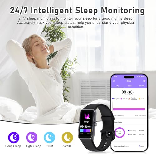 Fitness Tracker with Step Counter/Calories/Stopwatch, Activity Tracker, Health Tracker with Heart Rate Monitor, Sleep Trac...