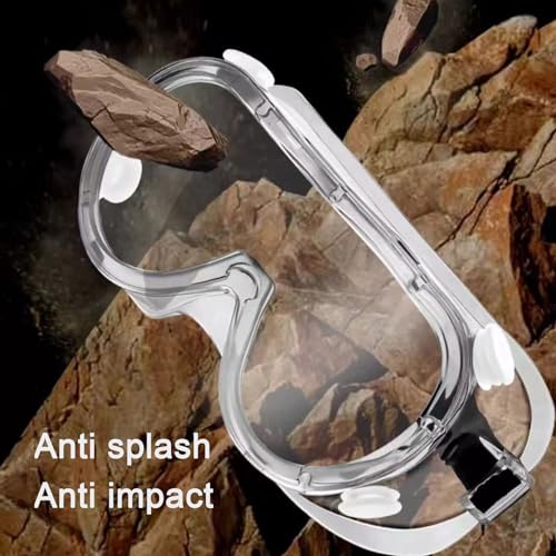 AmaStep Safety Goggles 6 Pack - Anti-Fog Protective Safety Glasses - Clear Lens Adjustable Soft Lightweight Protection Eye...