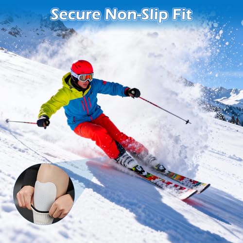 YIBOBO 2/4/6/8 Pcs Ski Shin Guards for Boots, Gel Shin Pads for Ski & Snowboard, Lightweight Reusable Shin Protectors for ...