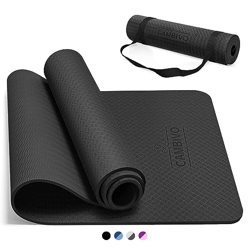CAMBIVO Yoga Mat for Women Men Kids, 1/3 & 1/4 & 2/5 Inch Extra Thick Yoga Mat Non Slip, 72" x 24" TPE Yoga Mats, Workout ...
