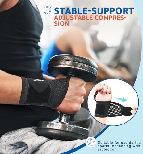 HiRui 2-Pack Ultra-Thin Mesh Wrist Wraps - Breathable, Adjustable Wrist Support for Workouts & Daily Use - Unisex Wrist Br...